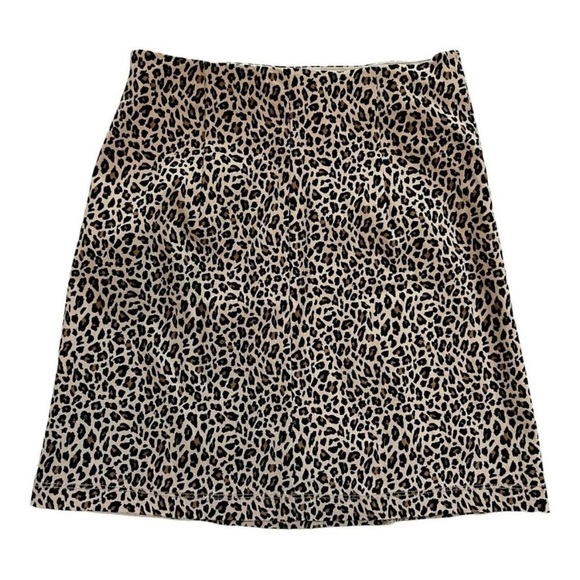 Topshop Women's Bengaline Mini Skirt in Tan Leopard Print Brown Size: 8 NWT - Picture 13 of 13